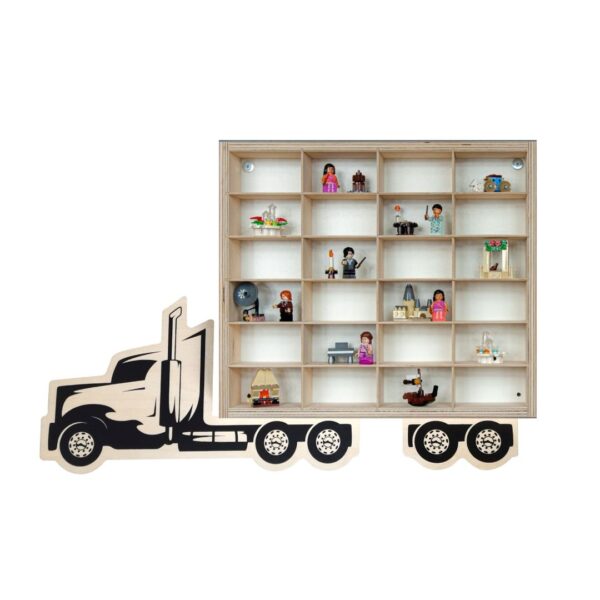 Drewniana półka na resoraki w kształcie TIRA – idealna na Hot Wheels, Matchbox, SIKU, LEGO, figurki i inne kolekcje - obrazek 10