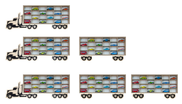 Półka na samochodziki Hot Wheels - Zielona ciężarówka – Ekspozytor na Resoraki , Matchbox, SIKU, LEGO, figurki i inne kolekcje - obrazek 5
