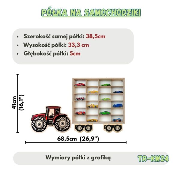 Półka na resoraki - Traktor z przyczepą - obrazek 3